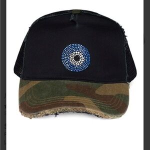 Black and Camouflage Evil Eye Cap